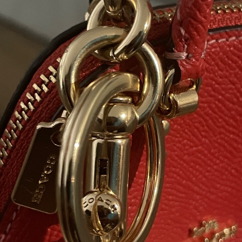 Coach Katy Satchel Keychain in Miami Red - Picture 4 of 7